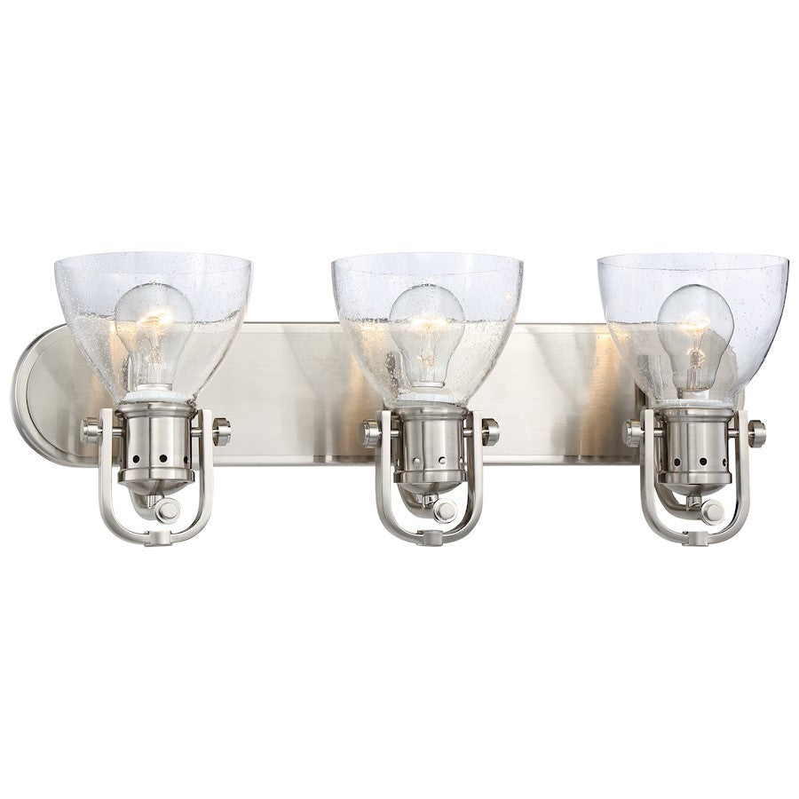 OPEN BOX ITEM: Minka Lavery 3 Light Bath, Brushed Nickel