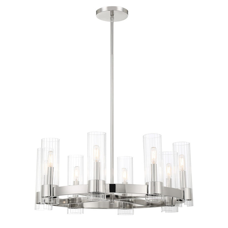 OPEN BOX ITEM: Minka Lavery Vernon Place 8-Lt Chandelier, CH/Ribbed