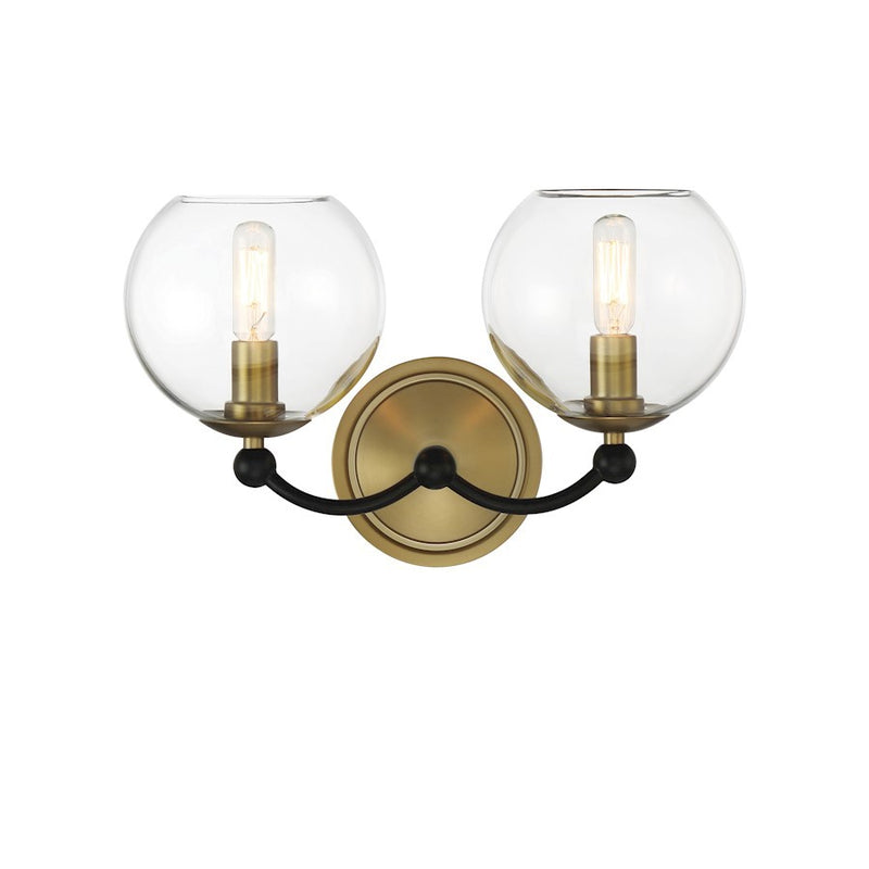 OPEN BOX: Minka Lavery Kearney Park 2 Light Bath, Coal/Soft Brass - MI5062-726