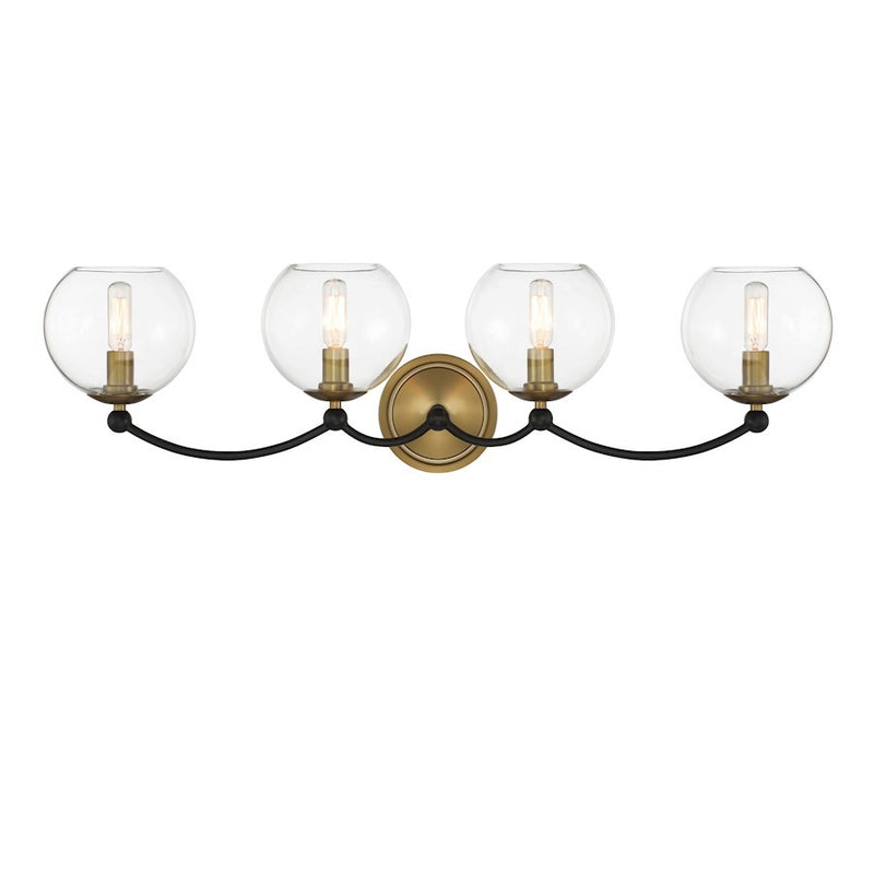 OPEN BOX: Minka Lavery Kearney Park 4 Light Bath, Coal/Soft Brass - MI5064-726