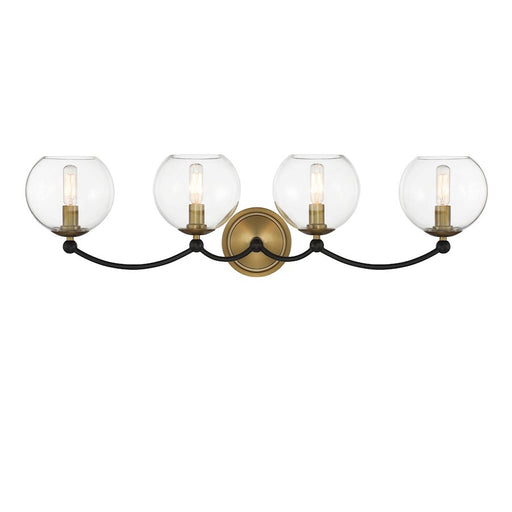 OPEN BOX: Minka Lavery Kearney Park 4 Light Bath, Coal/Soft Brass - MI5064-726