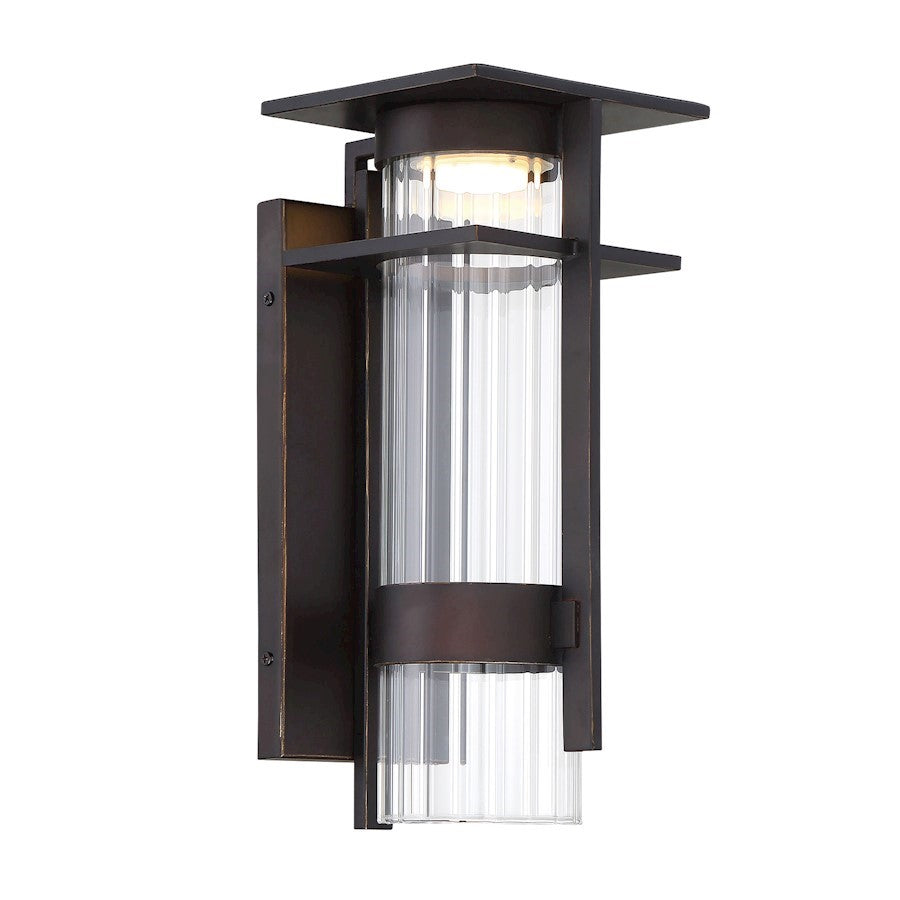 OPEN BOX ITEM: Minka Lavery Kittner LED Outdoor Small Wall, Rubbed Bronze/Gold