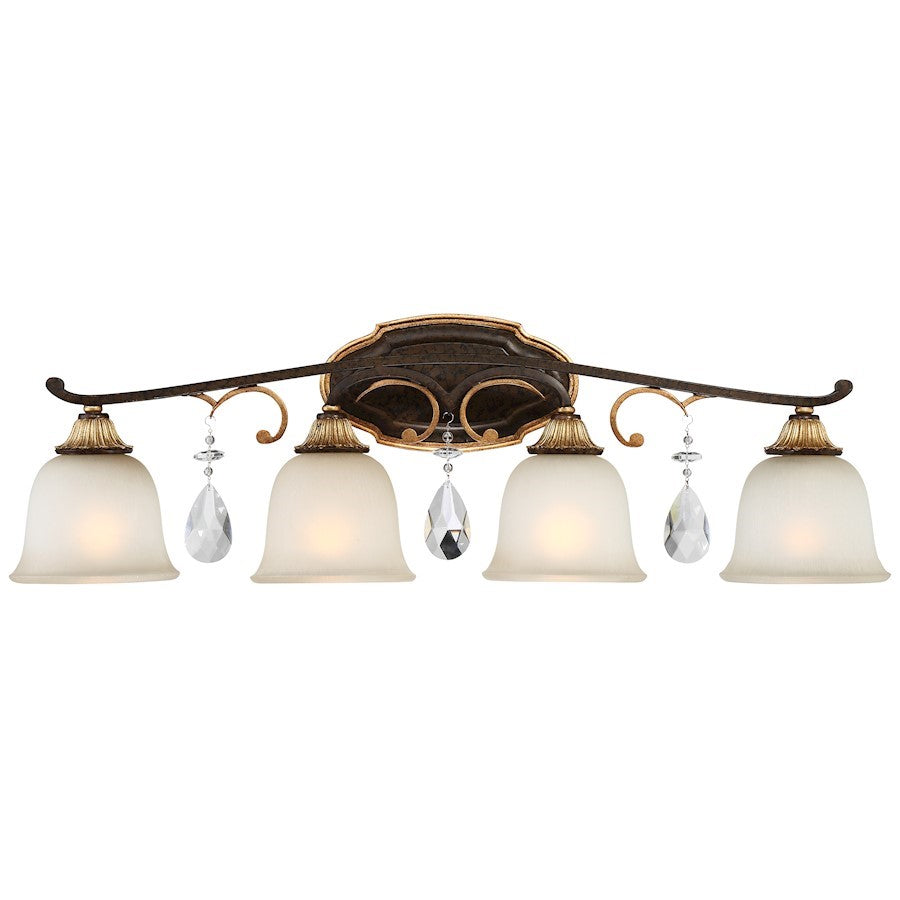 OPEN BOX ITEM: Minka Metropolitan Chateau Nobles 4-Lt Bath, BZ/Gold