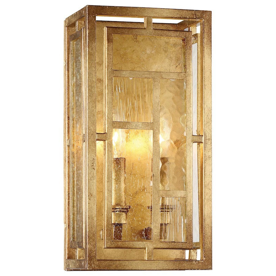 OPEN BOX ITEM: Minka Metropolitan Edgemont Park 2 Light Sconce, Gold Leaf