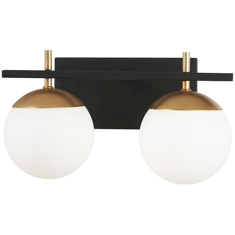 OPEN BOX ITEM: Minka George Kovacs Alluria 2-LT Bath Weathered Black/Autumn Gold