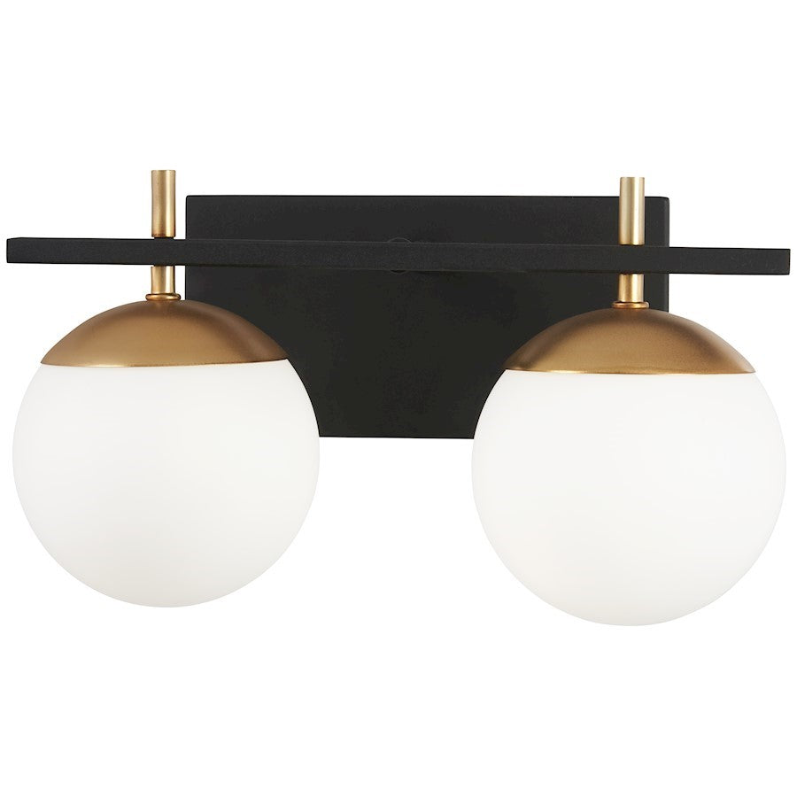OPEN BOX ITEM: Minka George Kovacs Alluria 2-LT Bath Weathered Black/Autumn Gold