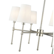 OPEN BOX: Millennium Lighting Adorra 26in 6-Light Chandelier | Traditional Polished Nickel and White | Dining Room & Living Room | Model MN16106-PN