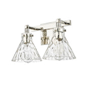 OPEN BOX: Millennium Lighting Barlon 16in 2-Light Vanity Light | Polished Nickel and Clear Water Glass | Bathroom Vanity | Model MN20002-PN
