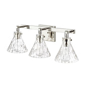 OPEN BOX: Millennium Lighting Barlon 25in 3-Light Vanity Light | Polished Nickel and Clear Water Glass | Bathroom Vanity | Model MN20003-PN