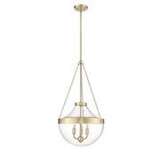 OPEN BOX: Millennium Lighting Clarra 15in 3-Light Pendant | Modern Gold and Clear Glass | Kitchen Island & Dining Room | Model MN20103-MG