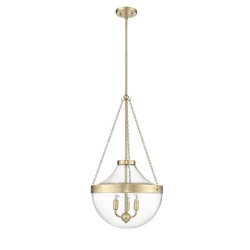 OPEN BOX: Millennium Lighting Clarra 15in 3-Light Pendant | Modern Gold and Clear Glass | Kitchen Island & Dining Room | Model MN20103-MG