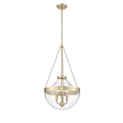OPEN BOX: Millennium Lighting Clarra 15in 3-Light Pendant | Modern Gold and Clear Glass | Kitchen Island & Dining Room | Model MN20103-MG