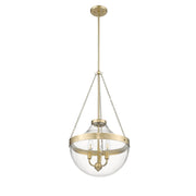 OPEN BOX: Millennium Lighting Clarra 15in 3-Light Pendant | Modern Gold and Clear Glass | Kitchen Island & Dining Room | Model MN20103-MG