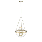 OPEN BOX: Millennium Lighting Clarra 15in 3-Light Pendant | Modern Gold and Clear Glass | Kitchen Island & Dining Room | Model MN20103-MG