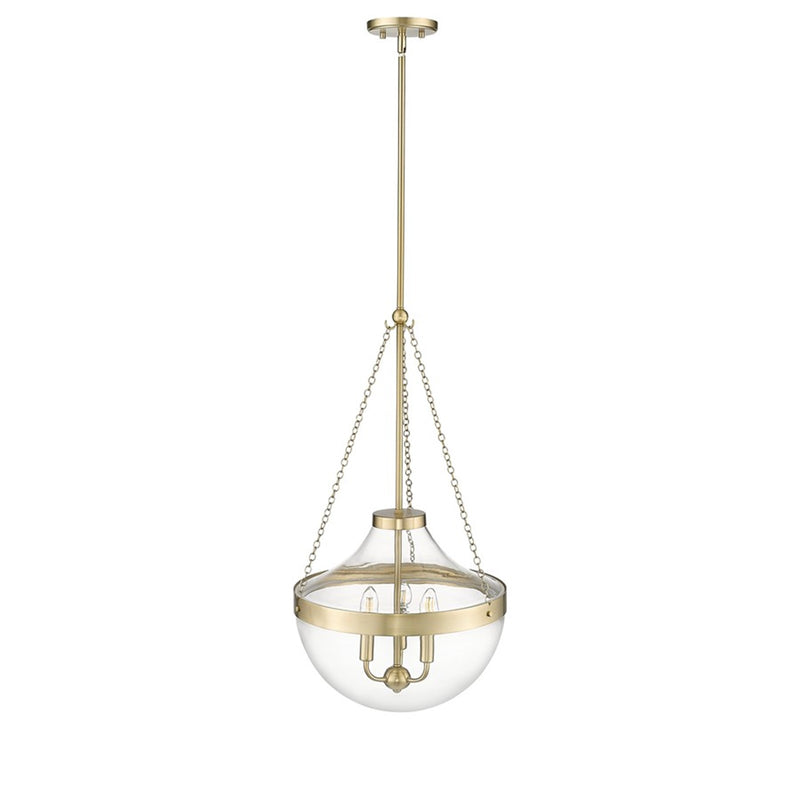OPEN BOX: Millennium Lighting Clarra 15in 3-Light Pendant | Modern Gold and Clear Glass | Kitchen Island & Dining Room | Model MN20103-MG