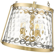 OPEN BOX: Millennium Lighting Adabella 18in 5-Light Pendant | Vintage Brass and Clear Hammered Glass | Kitchen Island & Dining Room | Model MN20405-VB