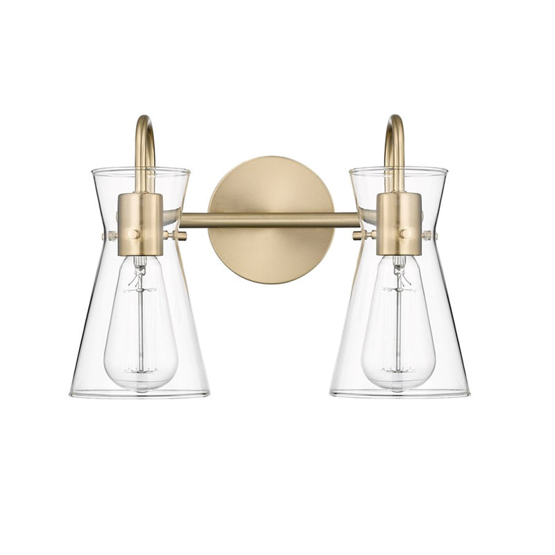 OPEN BOX ITEM: Millennium Camellia 2-Light Vanity, Gold/Clear