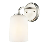OPEN BOX: Millennium Lighting Laphia 5in 1-Light Wall Sconce | Brushed Nickel and Etched Opal Glass | Bathroom & Hallway | Model MN214201-BN