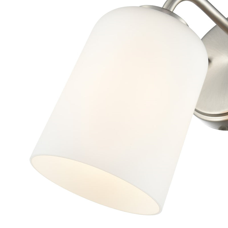 OPEN BOX: Millennium Lighting Laphia 5in 1-Light Wall Sconce | Brushed Nickel and Etched Opal Glass | Bathroom & Hallway | Model MN214201-BN