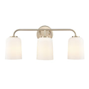 OPEN BOX: Millennium Lighting Laphia 22in 3-Light Vanity Light | Modern Gold and Etched Opal | Bathroom & Kitchen Task Lighting | Model MN214203-MG