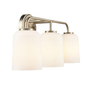 OPEN BOX: Millennium Lighting Laphia 22in 3-Light Vanity Light | Modern Gold and Etched Opal | Bathroom & Kitchen Task Lighting | Model MN214203-MG