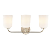 OPEN BOX: Millennium Lighting Laphia 22in 3-Light Vanity Light | Modern Gold and Etched Opal | Bathroom & Kitchen Task Lighting | Model MN214203-MG