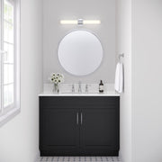 OPEN BOX: Millennium Lighting Trumann 24in 1-Light LED Vanity | Modern Polished Chrome and White Plastic | Bathroom & Powder Room | Model MN2221-CH