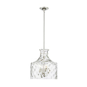 OPEN BOX: Millennium Lighting Santorini 15in 4-Light Pendant | Polished Nickel and Water Glass | Kitchen Island & Dining Room | Model MN22604-PN