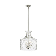 OPEN BOX: Millennium Lighting Santorini 15in 4-Light Pendant | Polished Nickel and Water Glass | Kitchen Island & Dining Room | Model MN22604-PN