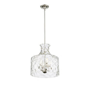 OPEN BOX: Millennium Lighting Santorini 15in 4-Light Pendant | Polished Nickel and Water Glass | Kitchen Island & Dining Room | Model MN22604-PN