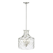 OPEN BOX: Millennium Lighting Santorini 15in 4-Light Pendant | Polished Nickel and Water Glass | Kitchen Island & Dining Room | Model MN22604-PN