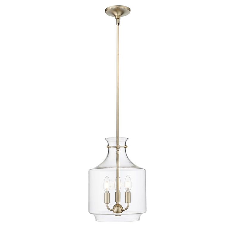 OPEN BOX: Millennium Lighting Mahannah 3-Light Pendant | Modern Gold and Clear Glass | Kitchen Island & Dining Room | Model MN22803-MG