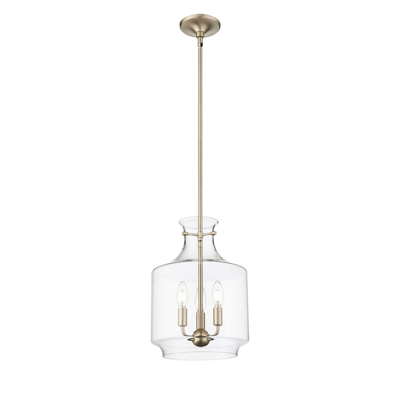 OPEN BOX: Millennium Lighting Mahannah 3-Light Pendant | Modern Gold and Clear Glass | Kitchen Island & Dining Room | Model MN22803-MG