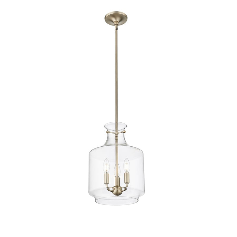 OPEN BOX: Millennium Lighting Mahannah 3-Light Pendant | Modern Gold and Clear Glass | Kitchen Island & Dining Room | Model MN22803-MG