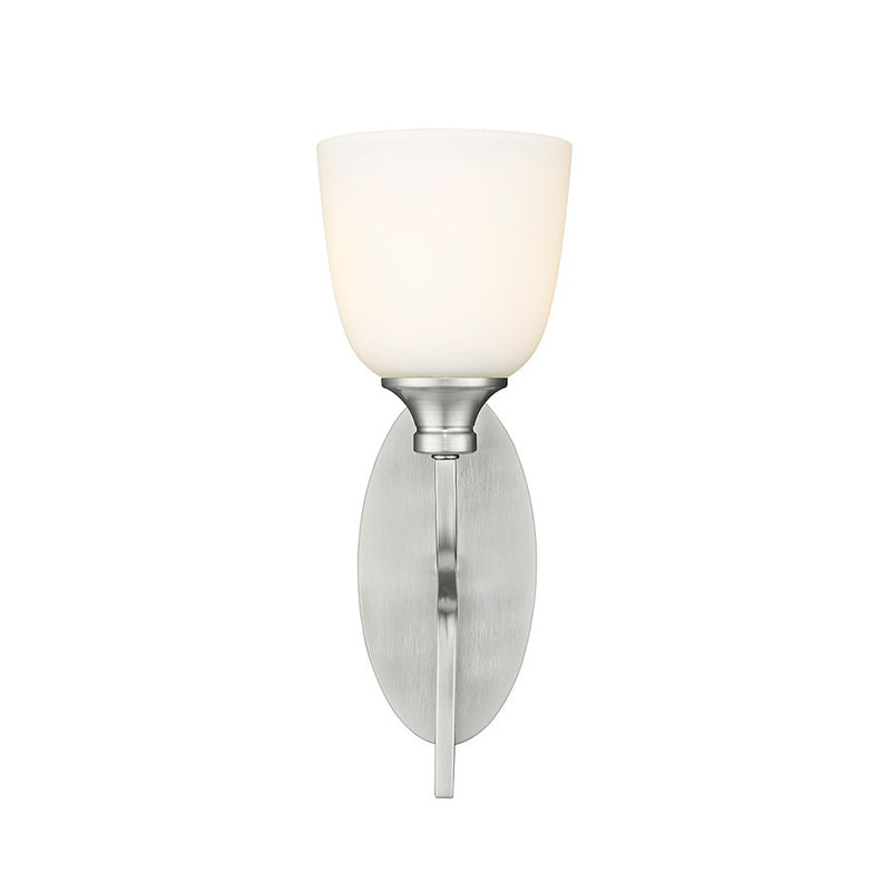OPEN BOX ITEM: Millennium Lighting Alberta 1-Lt Sconce, Nickel/WH - MN491001-BN