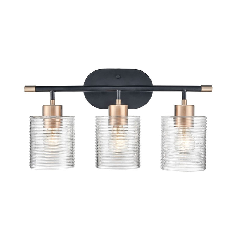 OPEN BOX ITEM: Millennium Renitta 3-Light Vanity, Black/Gold
