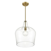 OPEN BOX: Millennium Lighting Puckette 1-Light Pendant | Vintage Brass and Clear Seeded Glass | Kitchen Island & Entryway | Model MN99401-VB