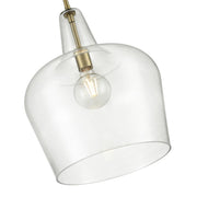 OPEN BOX: Millennium Lighting Puckette 1-Light Pendant | Vintage Brass and Clear Seeded Glass | Kitchen Island & Entryway | Model MN99401-VB