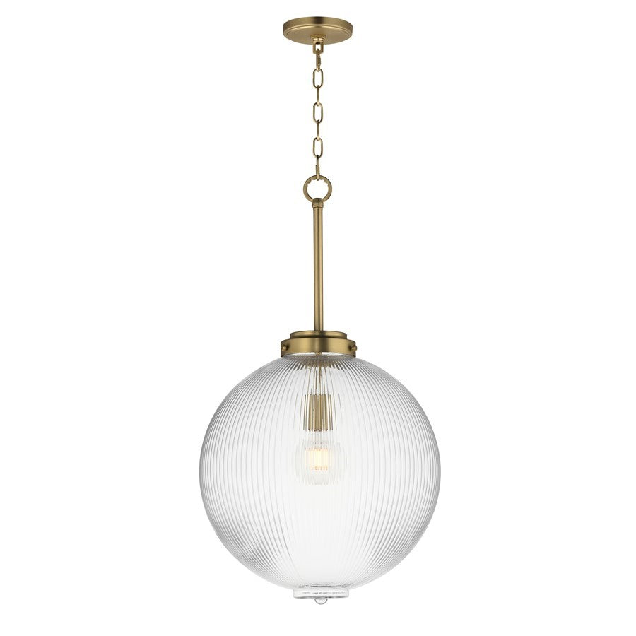OPEN BOX: Maxim Kasbah 1 Light 16" Pendant, Satin Brass/Clear - MX15196CRSBR