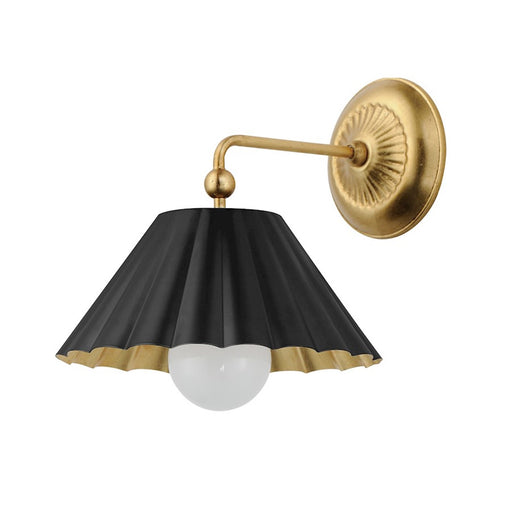 OPEN BOX: Maxim Lighting Primrose 1 Light Wall Sconce, Black/Gold Leaf