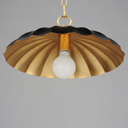 OPEN BOX: Maxim Lighting Primrose 16in 1-Light Pendant | Nostalgic Black Steel and Gold Leaf | Kitchen Island & Dining Room | Model MX18055BKGL