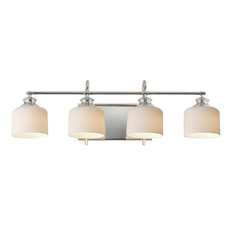 OPEN BOX ITEM: Maxim Bisque 4-Light Vanity, Polished Nickel/White
