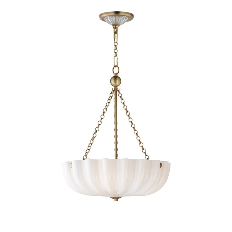 OPEN BOX ITEM: Maxim Bundt 3-Light 20" Semi-Flush, White/Aged Brass