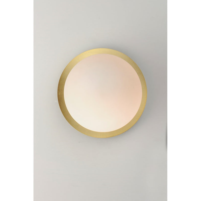 OPEN BOX: Maxim Vesper 7in 1-Light Wall Sconce | Mid-Century Satin Brass and Black with Satin White | Living Room & Bedroom | Model MX26033SWSBRBK