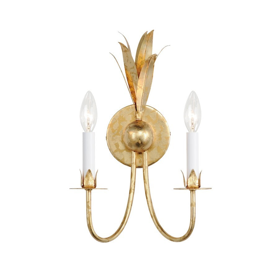 OPEN BOX: Maxim Lighting Paloma 2 Light Wall Sconce, Gold Leaf - 2882