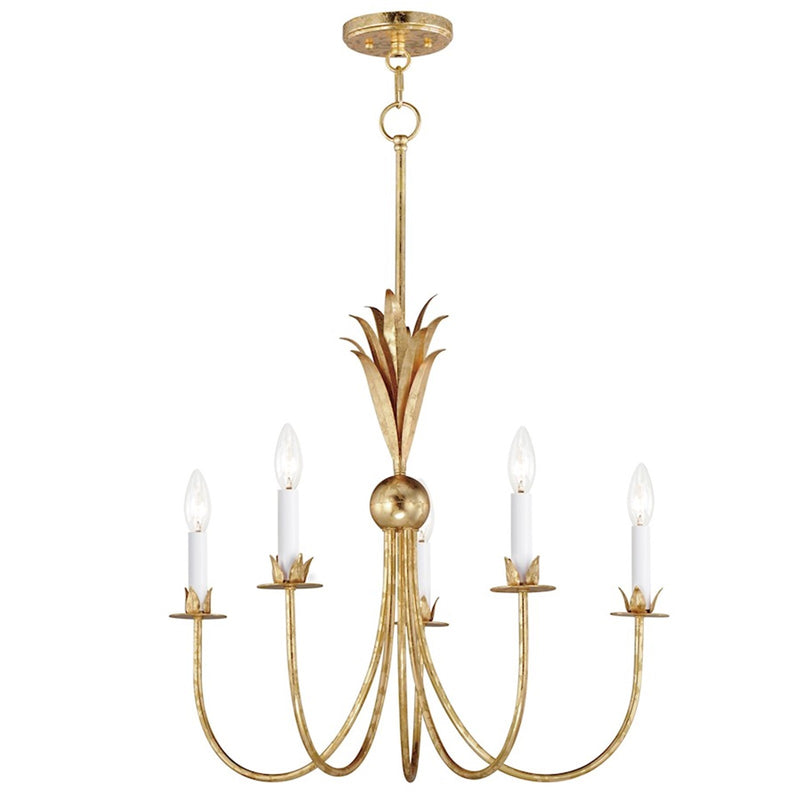 OPEN BOX ITEM: Maxim Paloma 5-Light Chandelier, Gold Leaf