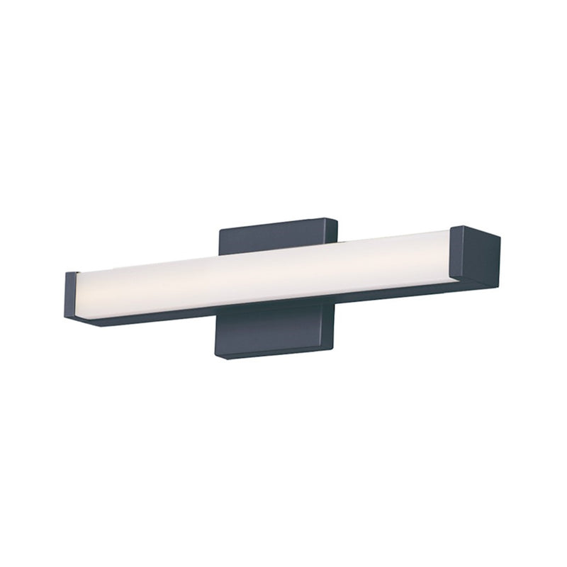 OPEN BOX ITEM: Maxim Lighting Spec 18in 1-Light Bath Vanity Light | Modern Black Aluminum and Acrylic | Bathroom Vanity & Powder Room | 18 x 2 x 2 in | Model MX52000BK