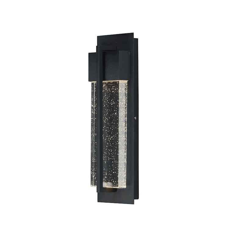 OPEN BOX ITEM: Maxim Lighting Cascade 14in 1-Light Outdoor Wall Sconce | Modern Black Aluminum and Bubble Glass | Patio & Entryway | 5 x 3 x 14 in | Model MX56190BGBK