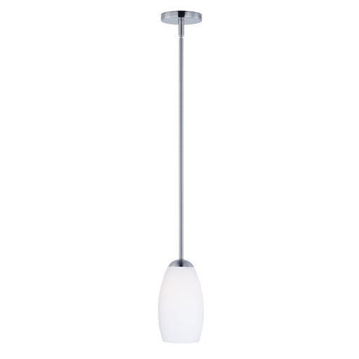 OPEN BOX ITEM: Maxim Lighting Taylor 9in 1-Light Mini Pendant | Transitional Satin Nickel and Satin White Glass | Kitchen Island & Dining | Model MX91650SWSN
