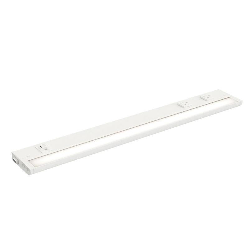 Maxim Lighting CounterMax 5K 24in 1-Light LED Under Cabinet Light | White Aluminum and PC | Kitchen Counter & Workspace Task | Model UCL-89865WT-3PO